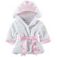 Baby Girl Bathrobe Wash Waddle Princess Crown Hooded Towel Terry Newborn Blankets Bath Robes 0 12 18 Month Ultra Absorbent (Whit