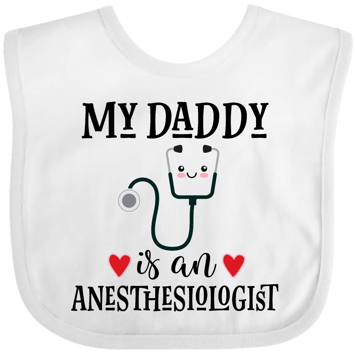 Inktastic Anesthesiologist Daddy Baby Gift Baby Bib White 2D88C
