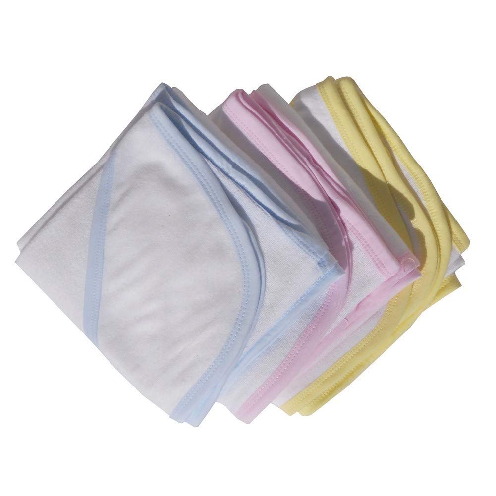 Bambini Hooded Towel With Pink Binding And Screen Prints