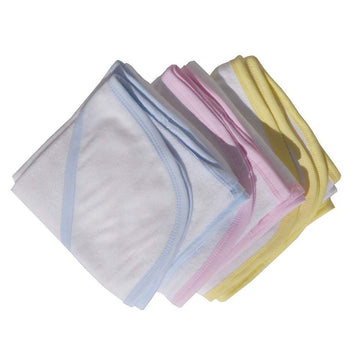 Bambini Hooded Towel With Pink Binding And Screen Prints