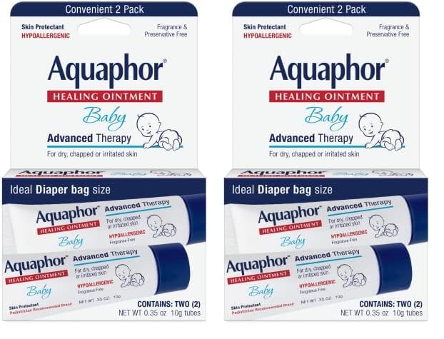 Aquaphor Baby Healing Ointment To-Go Pack - Advanced Therapy For Chapped Cheeks And Diaper Rash -2 Count(Pack Of 2)