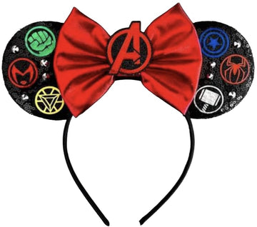 Clgift Princess Minnie Ears,Pick Your Color, Flower Minnie Ears, Floral Minnie Ears, Purple Sparkle Mouse Ears (Avengers Assembl