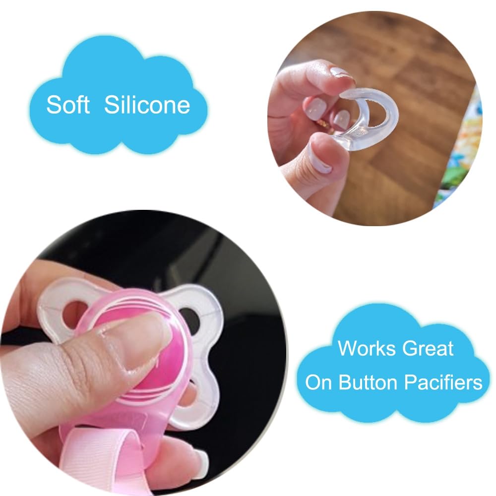 4Pcs Pacifier Adapter Rings Silicone Rings For Pacifier Clip Button Soother Dummy Pacifiers Holder Newborn Gift Safe For Baby (G