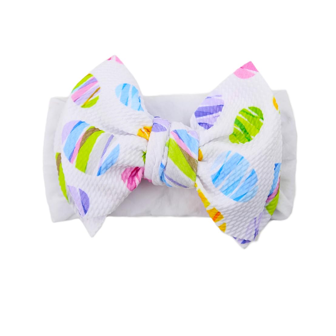 Justmydress Easter Bunny Headband Turban Bow Baby Girls Hair Band Bow Easter Days Gift Jhe40 (F1-White Yellow)