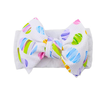 Justmydress Easter Bunny Headband Turban Bow Baby Girls Hair Band Bow Easter Days Gift Jhe40 (F1-White Yellow)