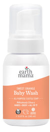 Earth Mama Sweet Orange Baby Liquid Wash Foaming Hand Soap, Organic All Purpose Body Wash For Sensitive Skin, Castile Soap With