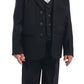 5 Piece Black Suit With Shirt, Vest, And Tie - Size 5