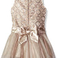 Biscotti Baby Girls' Luminous Lace Dress With Tulle Skirt, Gold, 24 Months