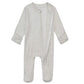 Aablexema Baby Footed Pajamas With Mitten Cuffs - Unisex Newborn Infant 2 Ways Zipper Cotton Footie Pjs(Light Grey,Newborn)