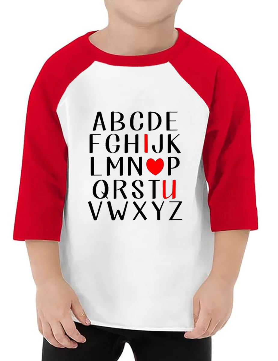 Future Ladies Man Current Mama'S Boy Raglan T-Shirt Toddler Boy Valentine'S Day 3/4 Sleeve Top Spring Cotton Outfit (5-6T, Red4)