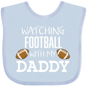 Inktastic Watching Football With My Daddy Baby Bib Light Blue 31B3B