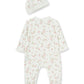 Little Me Baby Clothes & Outfits - Girls One Piece Hat & Footed Sleeper Pajamas - 6 Months, Ivory Rose