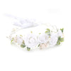 PoshMyra White Flower Crown for Girls Floral Headpieces Kids Headband Wedding Halo Festivals Hair Pieces Boho Rose Children Hair