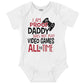 Brisco Brands Proof Daddy Doesn'T Play Video Games Baby Romper Boys Or Girls White Newborn