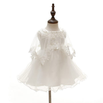 3Pcs Set Baby Girl Dress Christening Baptism Gowns Formal Dress (3 Months)