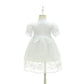 Coozy Baby Girl Christening Baptism Gowns Toddler Princess Wedding Special Occasion Dress 3Pcs Outfits (White, 12M/12-15Months)