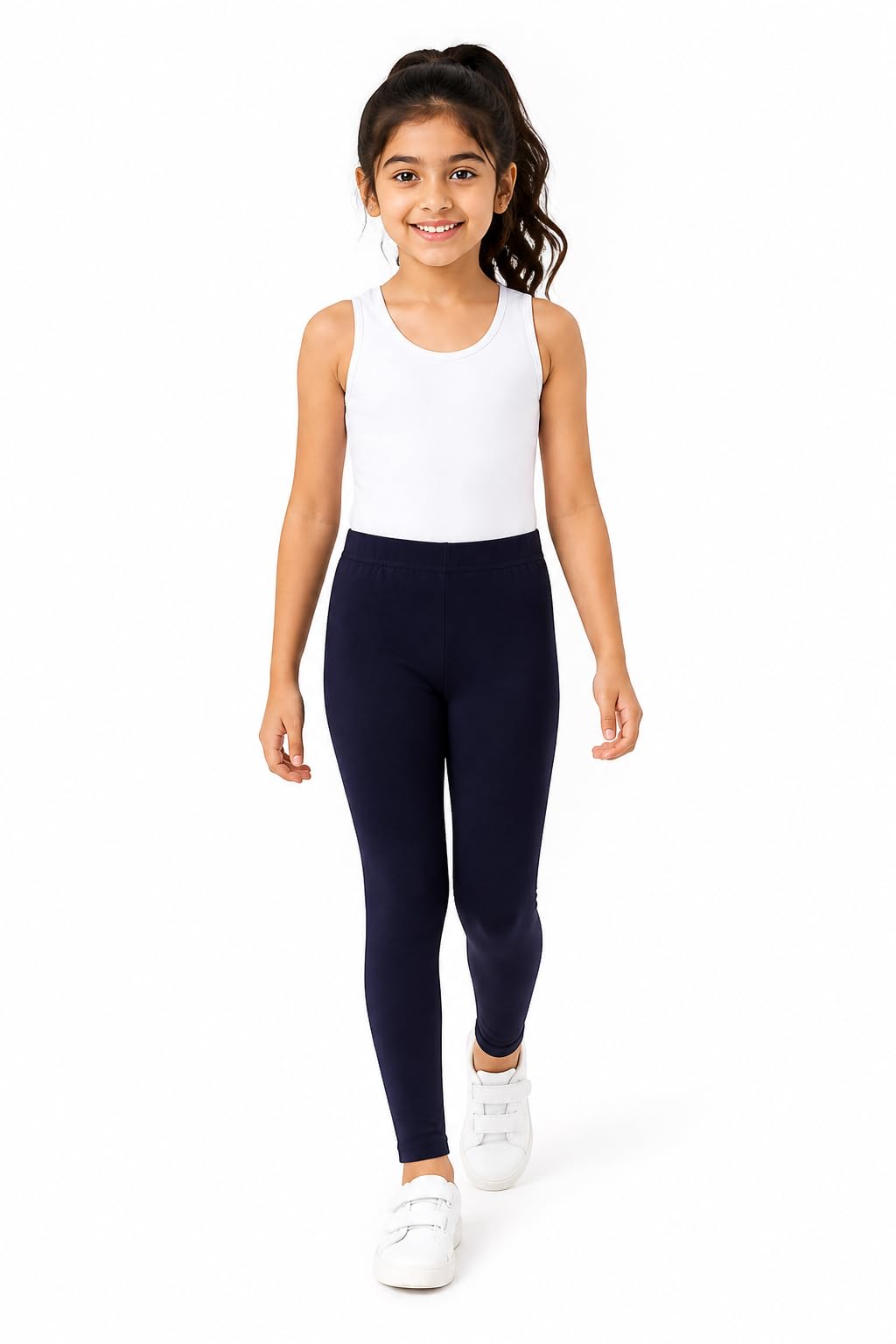 BODYCARE Girls Cotton Stretch Leggings for Kids | Soft & Comfortable Bottoms for Baby Girls & Girls | Elastic Waist Ankle Length