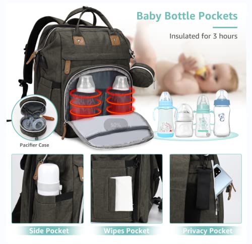Derjunstar Diaper Bag Backpack,Baby Diaper Bags, Mothers Day Gifts, Multifunctional Travel Diaper Waterproof Backpack For Baby B