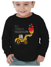 Tractor & Digger Toddler Boys Valentines Shirt Heart Dab Funny Valentine'S Day Kids Long Sleeve T-Shirt For Toddlers 3T Black
