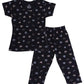 NeuVin Printed Night Suit for Girls Black