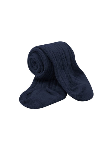 Century Star Soft Toddler Tights - Thick & Warm, Baby Girl Leggings & Stockings, 6-12 Months, White & Navy