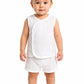 Cocoon Organics Baby Muslin Sleeveless Wrap Top and Shorts Set, White