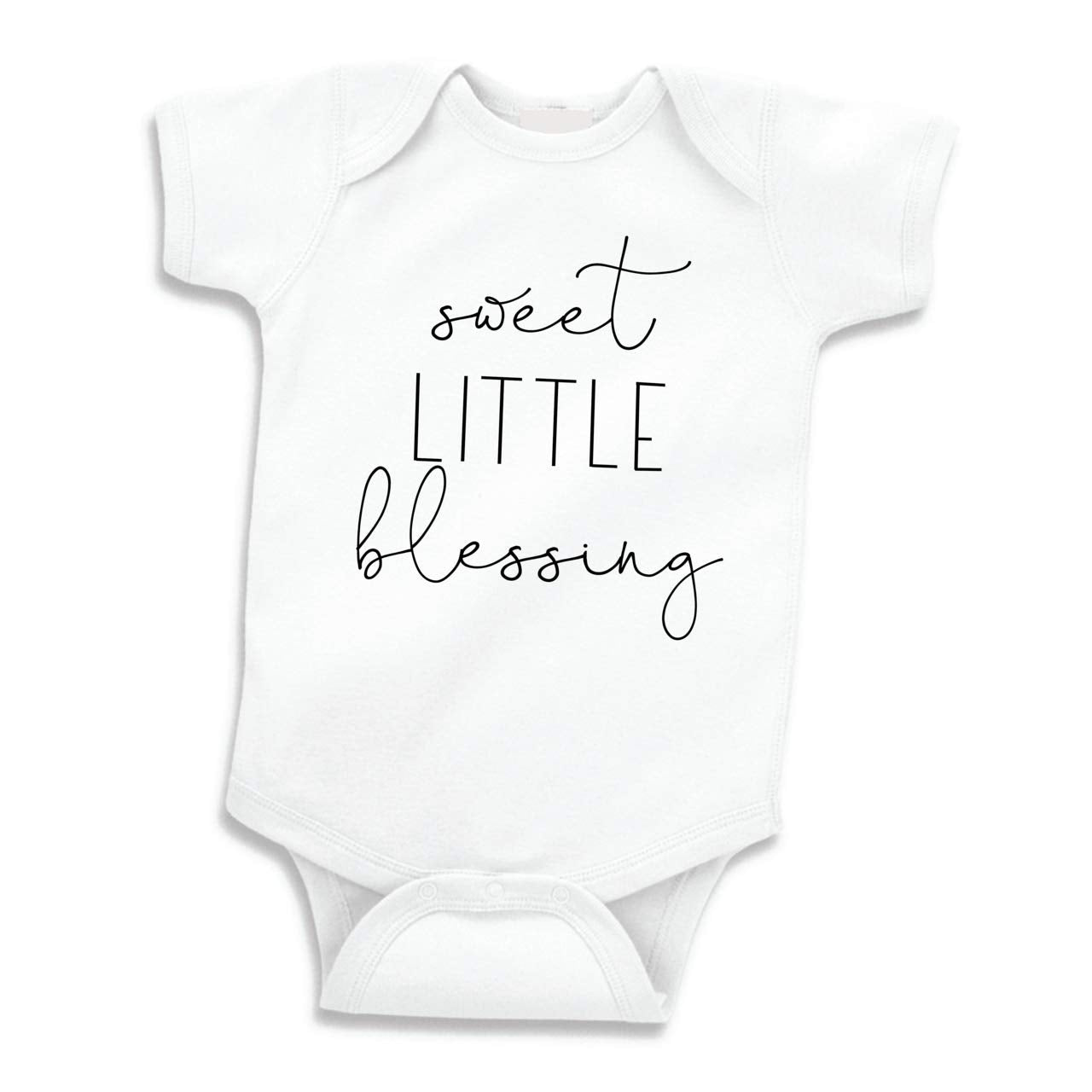 Bump And Beyond Designs Baby Girls Pregnancy Announcement For Grandparents Sweet Little Blessing Leotard White, 0-3 Months