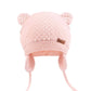 Duoyeree Toddler Girl Winter Hat Knit Bear Ears Beanie Earflap Cap, 12-18 Month