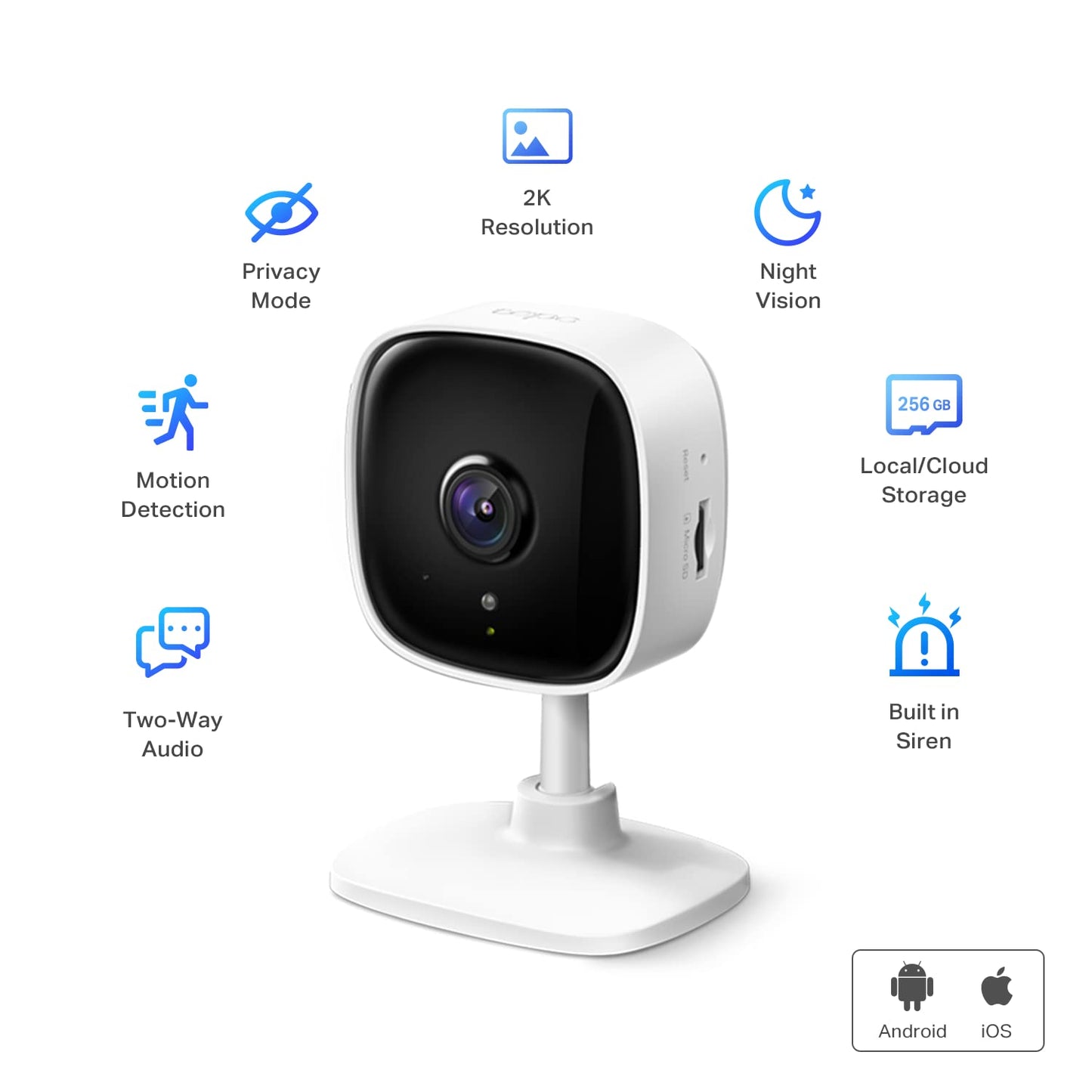 Tp-Link Tapo 2K Indoor Security Camera For Baby Monitor, Dog Camera W/Motion Detection, 2-Way Audio Siren, Night Vision, Cloud &