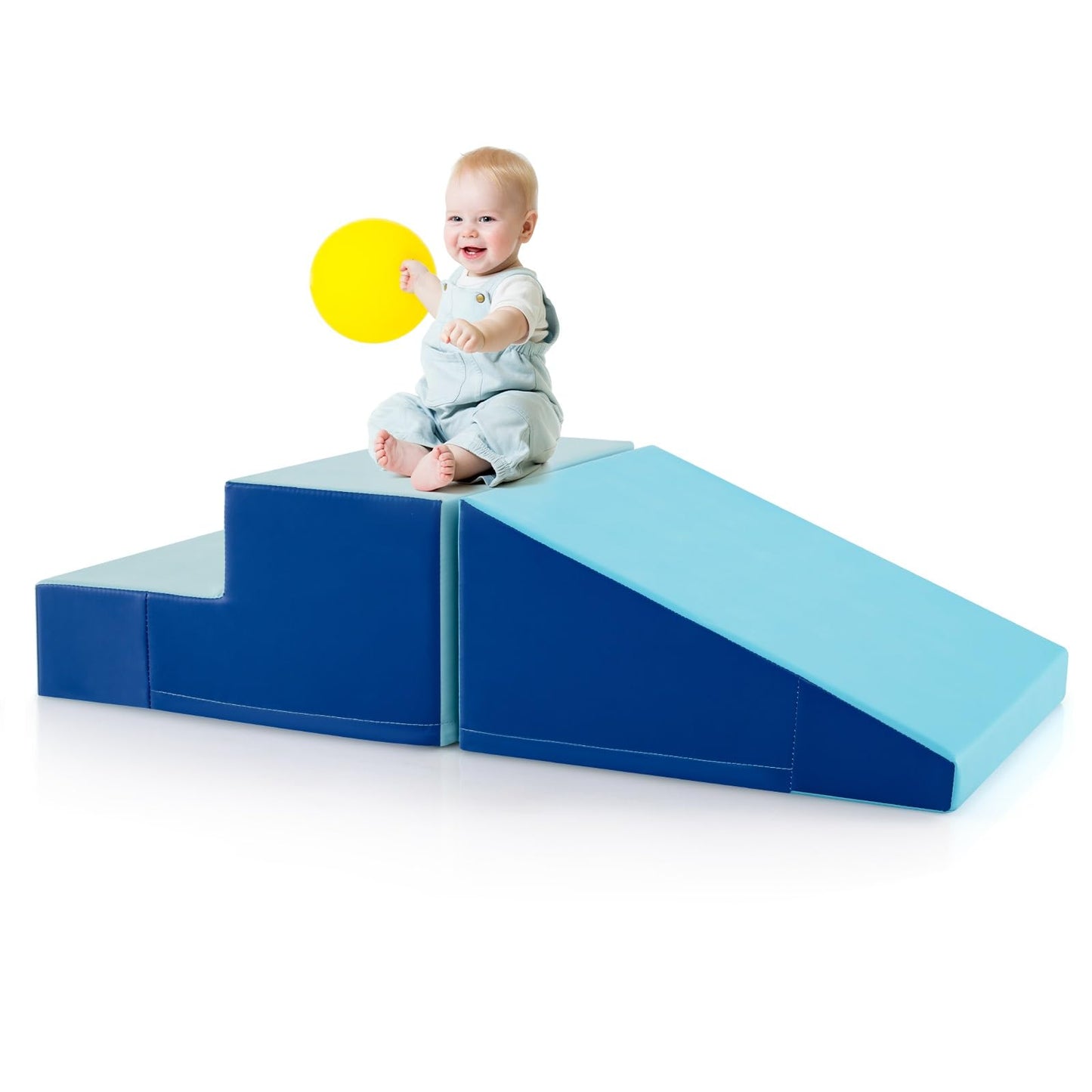 Olakids Climbing Toys For Toddlers, Indoor Baby Foam Climbing Blocks Soft Play Set With Pu Leather, Kids Climb And Crawl Playset