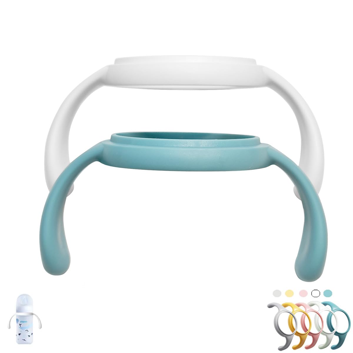 Pack Of 2, Bottle Handles Grips Compatible For Pigeon 3Rd Generation Silicone Coating Nursing Bottle, Ppsu/Pp/Glass Nursing Wide