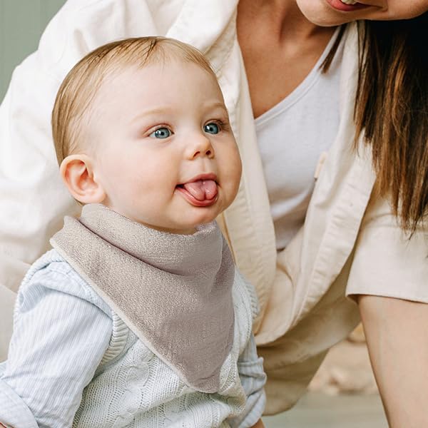 Susurration Muslin Baby Drool Bibs 6Pack Soft Triangular Adjustable Baby Bandana Bibs For Unisex Girls & Boys (Colorful)