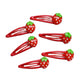 Strawberry Snap Clips Baby Girls Fruit Hair Bow Clips Strawberry Hair Ring Tie BBW24 (6 Pcs-C4)