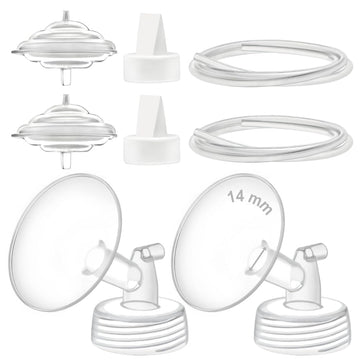Maymom Pump Parts Compatible with Spectra S1 S2 9 Plus Electric Breastpump, 14mm Flange Valve Tubing Backflow Protector, Not Ori