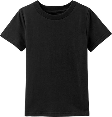 Cosland Kids Plain Tshirts Boys Short Sleeve Shirt, Black, X-Small