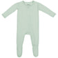 Soft Bamboo Viscose Footies, 2-Way Zipper, Unisex, 6-9 Months, Sage, 95% Viscose Made From Bamboo, 5% Spandex - Imported