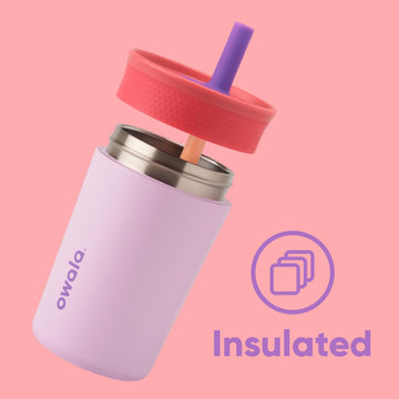 Owala Kids Insulation Stainless Steel Tumbler With Spill Resistant Flexible Straw, Easy To Clean, Kids Water Bottle, Great For T