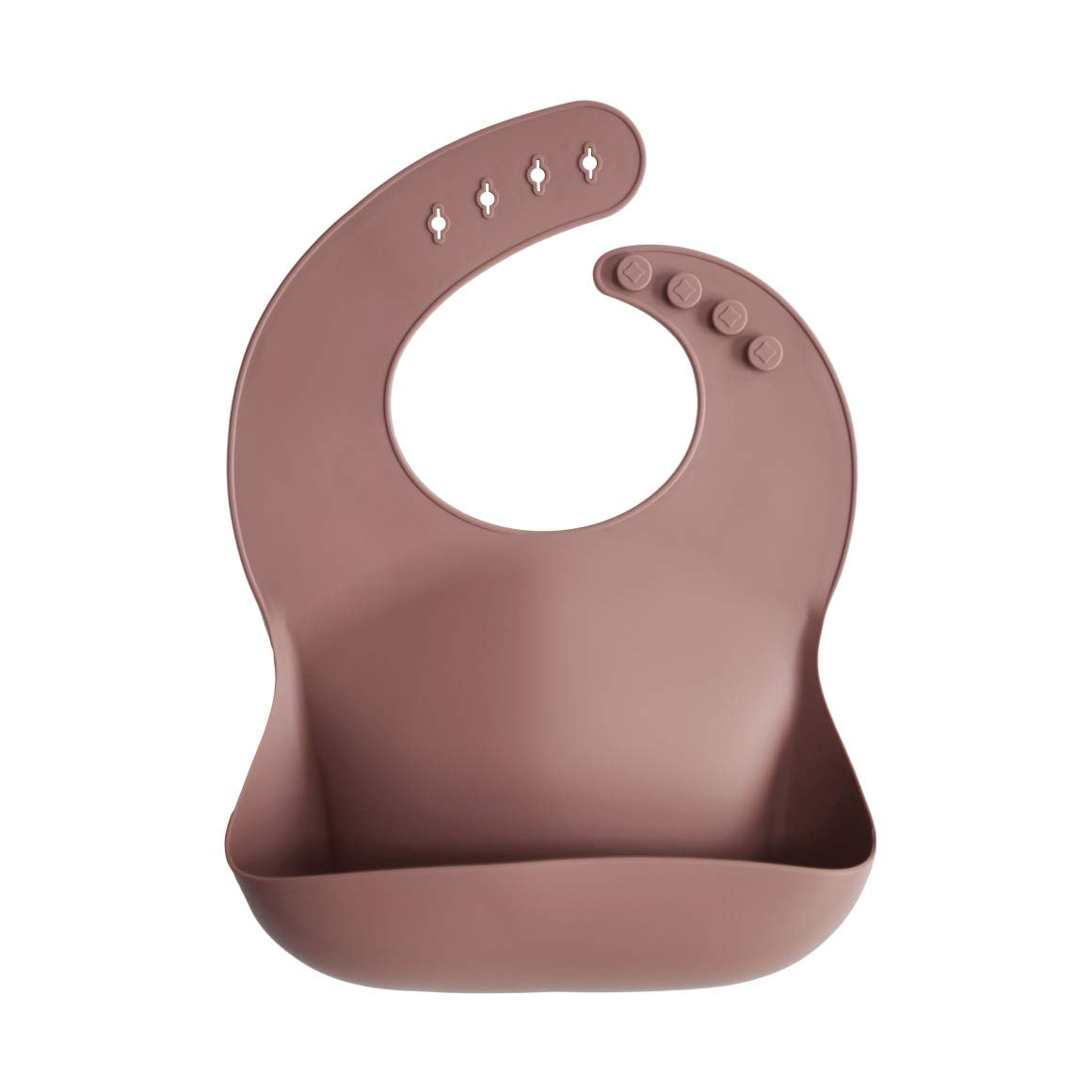 Mushie Silicone Baby Bib | Adjustable Fit Waterproof Bibs (Woodchuck)