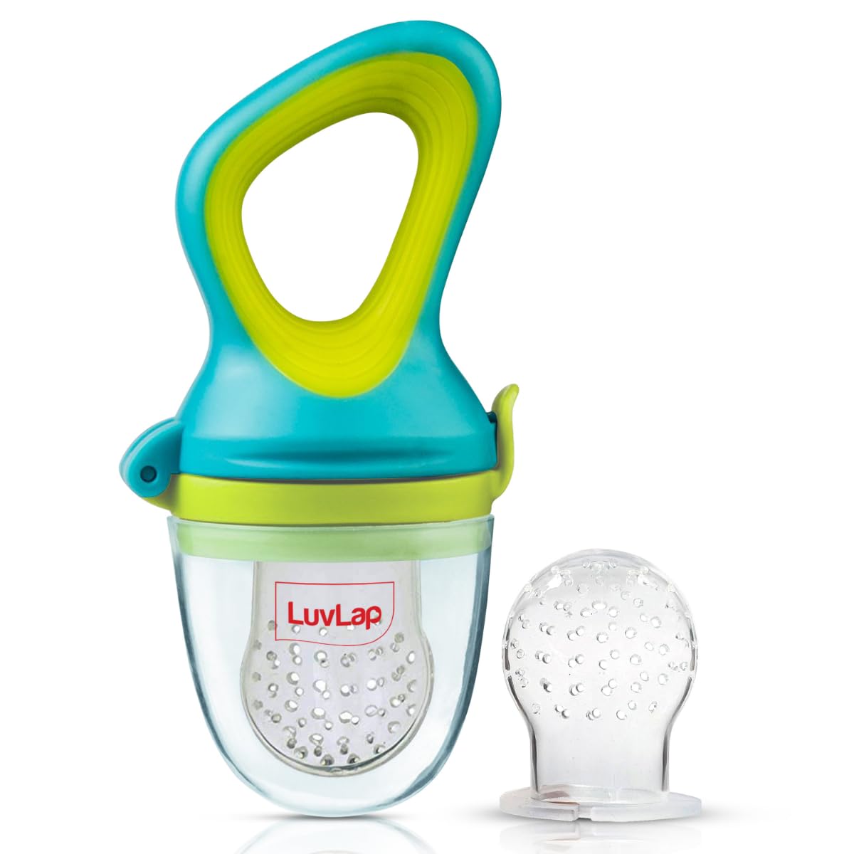 Luvlap Silicone Food/Fruit Nibbler With Extra Mesh, Soft Pacifier/Feeder, Teether For Infant Baby, Infant, Elegant Blue, Bpa Fre