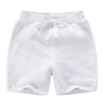 Ptpuke Toddler Kids Solid Cotton Comfort Soft Baby Sport Jogger Shorts Boys Girls Casual Pants White