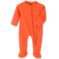Baby Girls Sleep And Play 0-3 Months Orange Baby Girl Cotton Footie Pajamas With Mitten Cuffs 2 Way Zipper Footed Sleeper Orange