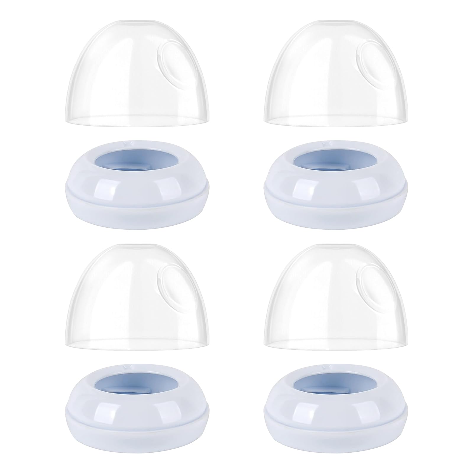 4-Pack Philips Avent Bottle Rings & Caps, Replacement Screw Rings For Natural Plastic & Glass Bottles