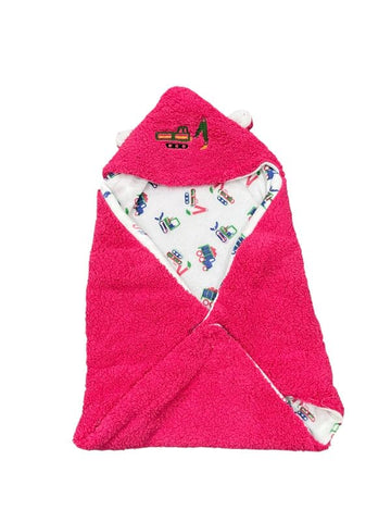BOC (Bundle of comfort) Little Builders Wrap  Hooded Baby Blanket with Soft Cotton Lining | Cozy Infant Swaddle Wrap for Newbor