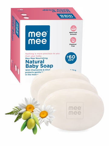 Mee Mee Baby Soap Nourishing Bathing Bar With Chamomile & Olive |Ph Balanced Dermatologist-Approved For Gentle Baby Skin, Tear-F