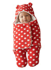 NAMAN Newborn Plush Swaddle, Hodded Blanket, Sleeping Bag, Warm and Soft Swaddle Wrap for Baby boy and Baby GirlRed_Circle