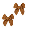 BOENBE LOVED Satin Ribbon Bows Barrettes and Hair Accessories for Toddlers, Kids, and Teens (Brown)