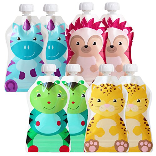 Choomee Reusable Baby Food Storage Pouches, 5 Oz | Ideal For Baby Food, Smoothies And Purees | Secure Double Lock Zipper, Wide B