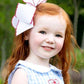 Wee Ones Girls' Classic Grosgrain Moonstitch Edge Hair Bow On A Weestay Hair Clip, Medium, Red With Green Trim