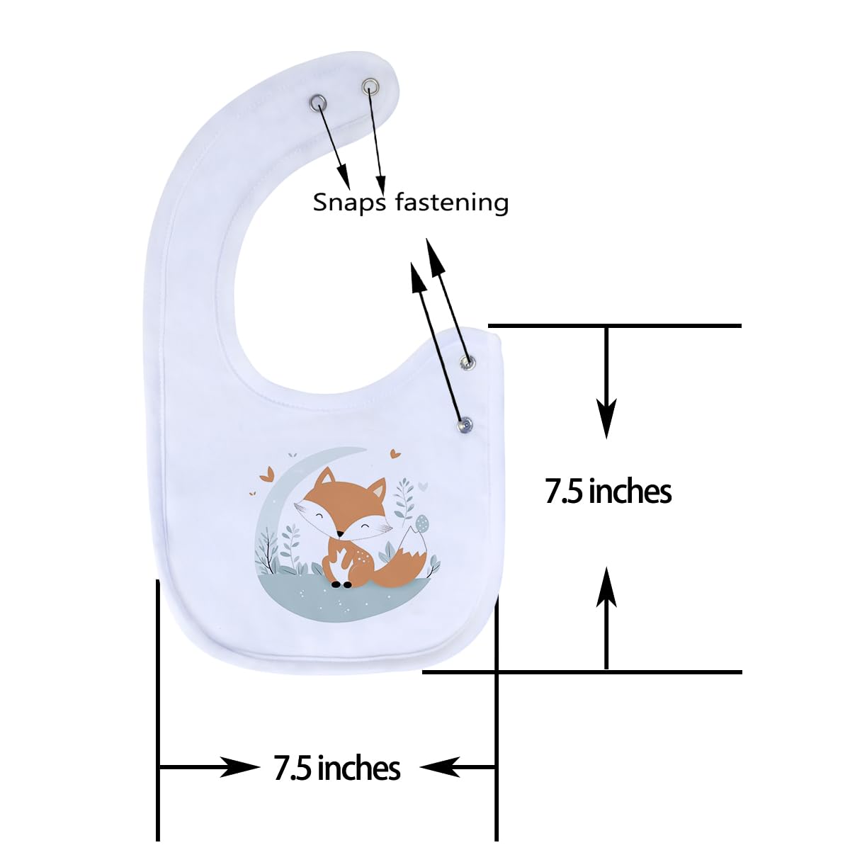Maiwa 6-Pack Baby Bibs Set: 100% Cotton, Waterproof, Snap Closure,Baby Boys Girls Unisex Design - Ideal For Drooling,Teething &