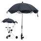 HEMOTON Stretchable Stroller Umbrella for Sun Rain Clip Easy Installation Pushchair Parasol Black Ribs
